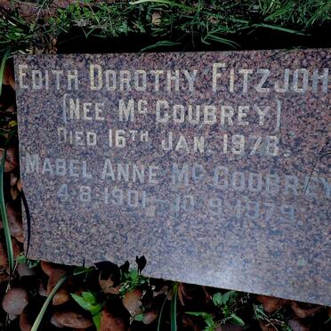 FITZJOHN Edith Dorothy nee McCOUBREY -1978 :: McCOUBREY Mabel Anne 1901-1979