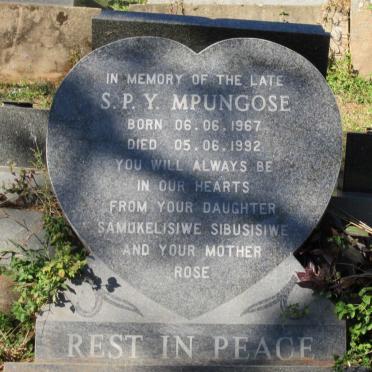 MPUNGOSE Sibusiso Percival Yorker 1967-1992