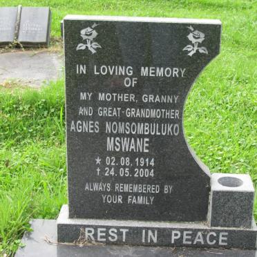 MSWANE Agnes Nomsombuluko 1914-2004