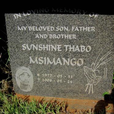 MSIMANGO Sunshine Thabo 1977-2008