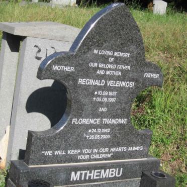 MTHEMBU Reginald Velenkosi 1937-1997 &amp; Florence Thandiwe 1942-2009