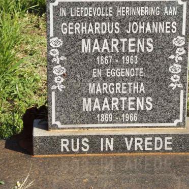 MAARTENS Gerhardus Johannes 1867-1963 &amp; Margretha 1869-1966