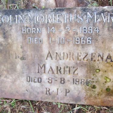 MARITZ Colin Morietus 1894-1966 &amp; Freda Andrezena -1986