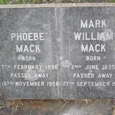 MACK Mark William 1895-1988 &amp; Phoebe 1896-1956