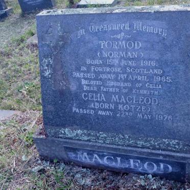 MACLEOD Tormod 1916-1965 &amp; Celia nee KOTZE -1976
