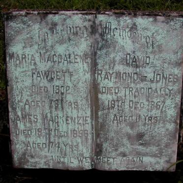 MACKENZIE James -1956 :: FAWCETT Maria Magdalene -1932 :: JONES David Raymond -1957