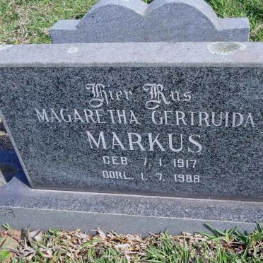 MARKUS Magaretha Gertruida 1917-1988
