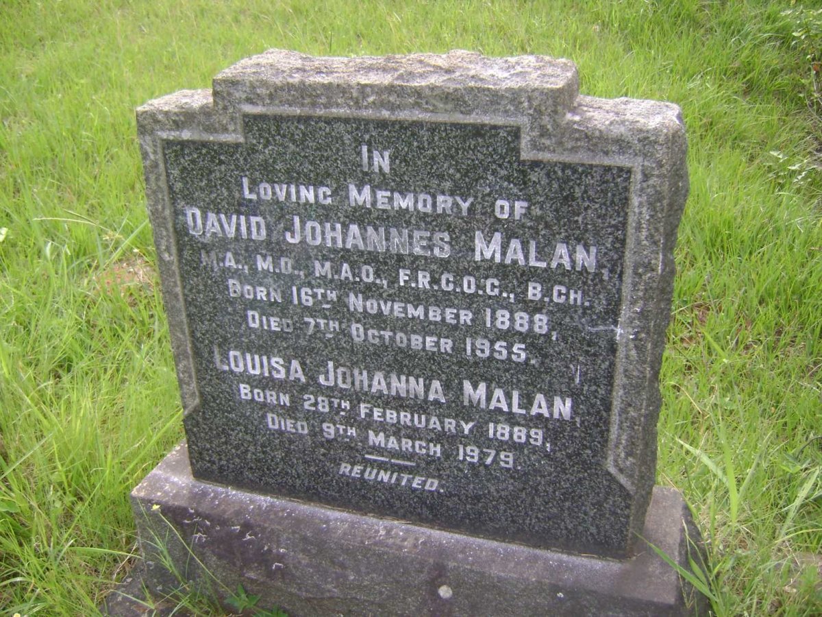 MALAN David Johannes 1888-1955 &amp; Louisa Johanna 1889-1979