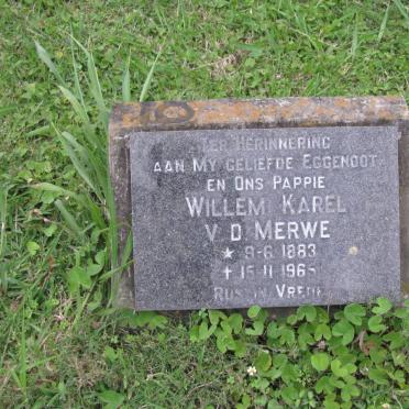 MERWE Willem Karel, v.d. 1883-1965