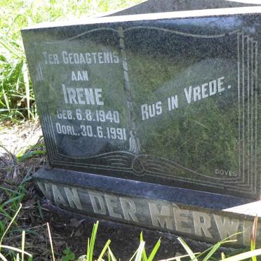 MERWE Irene, van der 1940-1991
