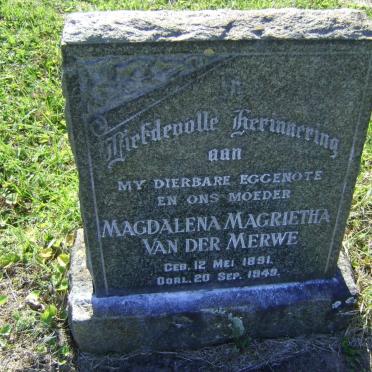MERWE Magdalena Magrietha, van der 1891-1949