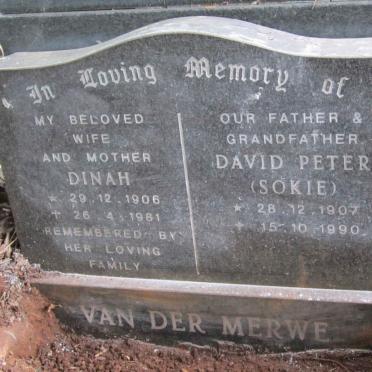 MERWE David Peter, van der 1907-1990 &amp; Dinah 1906-1981