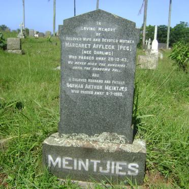 MEINTJIES Norman Arthur -1969 &amp; Margaret Affleck DARLING -1943