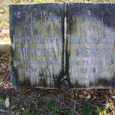 MENGES John Henry -1947 &amp; Lilian Maud -1958