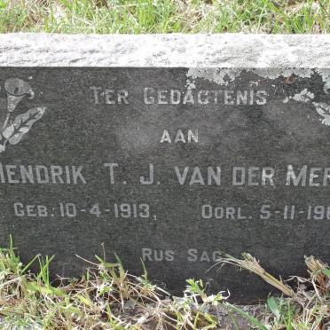 MERWE Hendrik T.J., van der 1913-1967