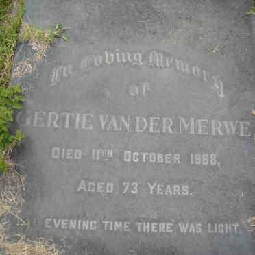 MERWE Gertie, van der -1968 