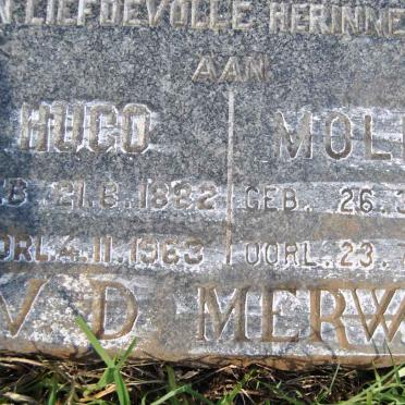 MERWE Hugo, v.d. 1882-1963 &amp; Molly 1895-1987