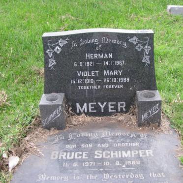 MEYER Herman 1921-1967 &amp; Violet Mary 1910-1988 :: SCHIMPER Bruce 1971-1988