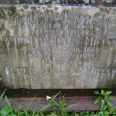 MILLER William Henry 1865-1939 &amp; Aletta Johanna 1885-1952