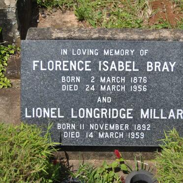 MILLAR Lionel Longridge 1892-1959 :: BRAY Florence Isabel 1876-1956