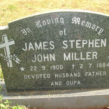 MILLER James Stephen John 1900-1984