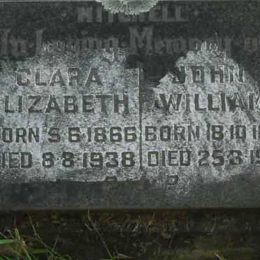 MITCHELL John William 1857-1938 &amp; Clara Elizabeth 1866-1938