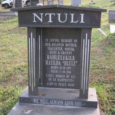 NTULI Bahlulekile Matilda 1957-2004