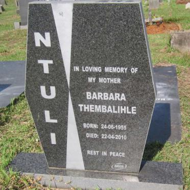 NTULI Barbara Thembalihle 1955-2010