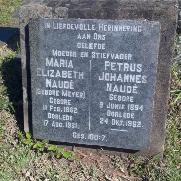 NAUDE Petrus Johannes 1894-1962 &amp; Maria Elizabeth MEYER 1882-1961