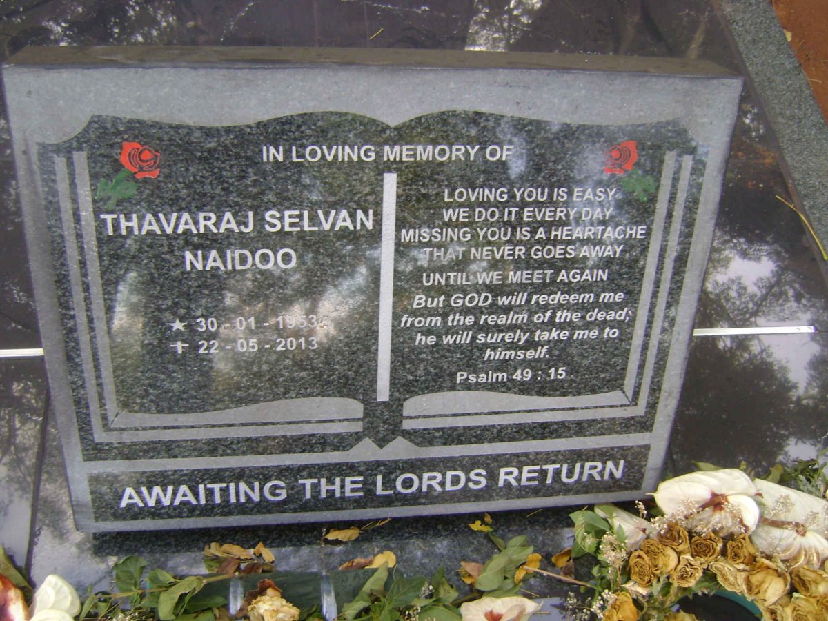 NAIDOO Thavaraj Selvan 1953-2013