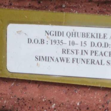 NGIDI Qhubekile Alioe 1935-2018
