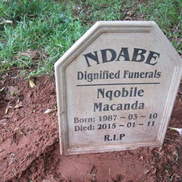 NDABE Nqobile Macanda 1987-2015