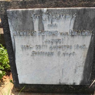 NIEKERK Jacobus Petrus, van -1942