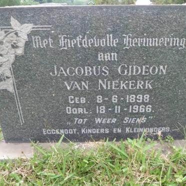 NIEKERK Jacobus Gideon, van 1898-1966