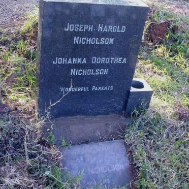 NICHOLSON Joseph Harold -1971 &amp; Johanna Dorothea -1965 :: NICHOLSON Sibyl 1914-2003