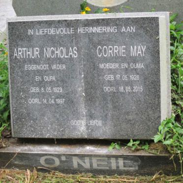 O'NEIL Arthur Nicholas 1923-1997 &amp; Corrie May 1926-2015