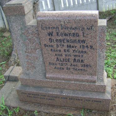OLORENSHAW W. Edward I. -1949 &amp; Alice Ada -1965