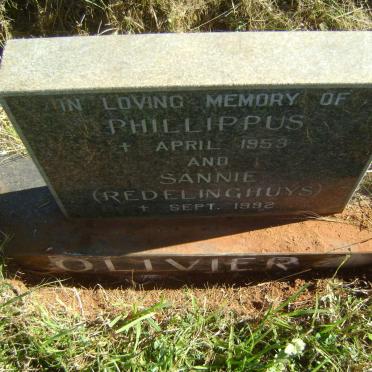 OLIVIER Phillippus -1953 &amp; Sannie REDELINGHUYS -1992