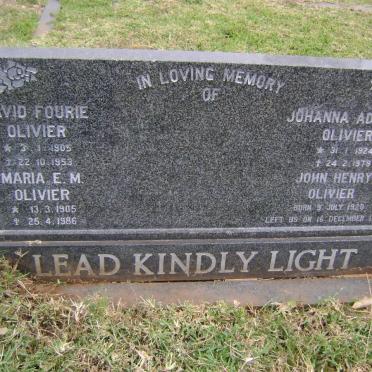 OLIVIER David Fourie 1905-1953 & Maria E.M. 1905-1986 :: OLIVIER John Henry 1920-1993 & Johanna Adriana 1924-1979