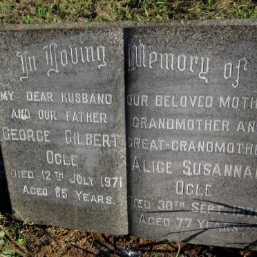 OGLE George Gilbert -1971 &amp; Alice Susannah -1978