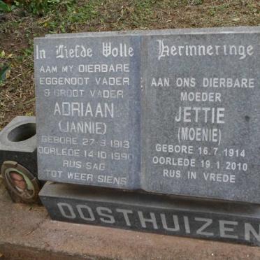OOSTHUIZEN Adriaan 1913-1990 &amp; Jettie 1914-2010