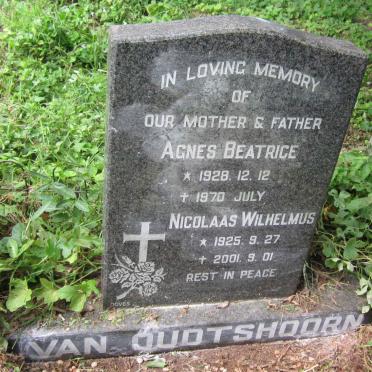 OUDTSHOORN Nicolaas Wilhelmus, van 1925-2001 &amp; Agnes Beatrice 1928-1970