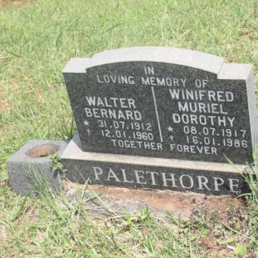 PALETHORPE Walter Bernard 1912-1960 &amp; Winifred Muriel Dorothy 1917-1986