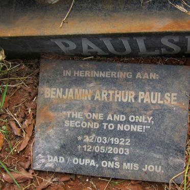 PAULSE Benjamin Arthur 1922-2003