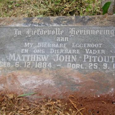 PITOUT Matthew John 1884-1963