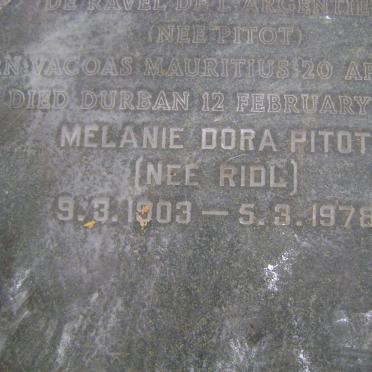 PITOT Melanie Dora RIDL 1903-1978