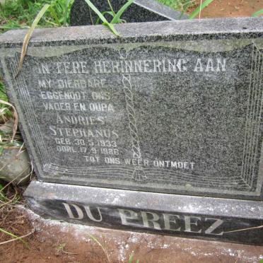 PREEZ Andries Stephanus, du 1933-1986