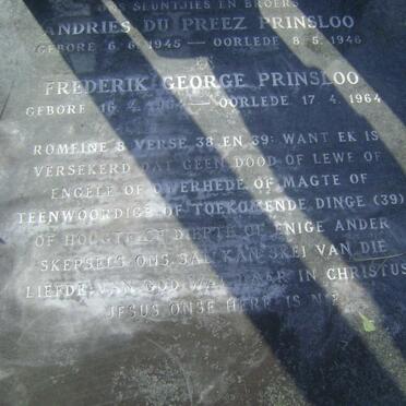 PRINSLOO Andries Du Preez 1945-1946 :: PRINSLOO Frederik George 1964-1964