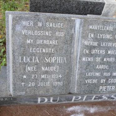 PLESSIS Lucia Sophia, du nee NAUDÉ 1934-1990