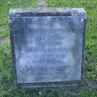 PLESSIS Daniel Jacobus, du 1894-1981 :: du PLESSIS Pieter Marthinus 1903-1951 :: du PLESSIS Alec Edmund 190